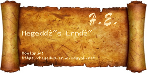 Hegedűs Ernő névjegykártya