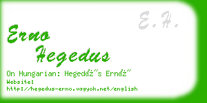 erno hegedus business card